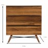 Roxy 3 Drawer Chest of Drawers Rustic Oak Measurements