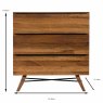 Roxy 3 Drawer Chest of Drawers Rustic Oak Measurements