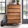 Roxy 5 Drawer Tallboy Rustic Oak Lifestyle