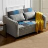 Jerpoint 2 Seater Sofa Bed Fabric Teal & Grey Patchwork