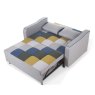 Jerpoint 2 Seater Sofa Bed Fabric Mustard & Blue Patchwork 