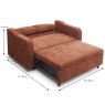 Jerpoint 2 Seater Sofa Bed Fabric Deep Terracotta Dimensions Open