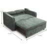 Jerpoint 2 Seater Sofa Bed Fabric Winter Moss Dimensions Open