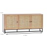 Calia 3 Door Sideboard Oak Dimensions