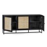 Calia 3 Door Sideboard Black Open