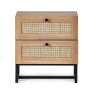 Calia 2 Drawer Bedside Locker Oak