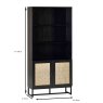 Calia Bookcase With 2 Doors Black Measurements