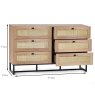 Calia 3 + 3 Drawer Chest of Drawers Oak Measurements