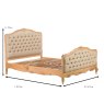 Lottie King  (150cm) Bedstead Mindi Wood & Fabric Grey Measurements