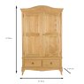 Lottie Double Wardrobe With 2 Drawers Mindi Wood Measurements