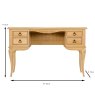 Lottie Dressing Table/Desk Mindi Wood Measurements