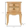 Lottie 2 Drawer Bedside Locker Mindi WoodMeasurements