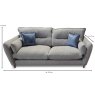 Narbonne 3.5 Seater Sofa Fabric B Measurements