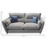 Narbonne 3 Seater Sofa Fabric B measurements