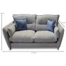 Narbonne 2 Seater Sofa Fabric B Measurements