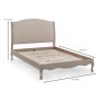 Camille King (150cm) Bedstead Limed Oak & Fabric Oatmeal Measurements