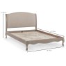 Camille Super King (180cm) Bedstead Limed Oak & Fabric Oatmeal