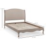 Camille Double (135cm) Bedstead Limed Oak & Fabric Oatmeal Measurements