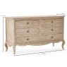 Camille 3 + 3 Drawer Chest of Drawers Limed Oak Measurements