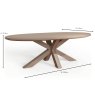 Tambour 6-8 Person Oval Dining Table Grey Oak Measurements