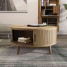 Tambour Round Coffee Table Grey Oak Lifestyle