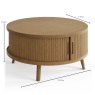 Tambour Round Coffee Table Grey Oak Measurements