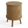 Tambour Side/Lamp Table Grey Oak