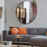 Doutzen Large Wall Round Mirror Metal Black Lifestyle