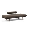 Innovation Living Rollo Styletto Day Bed With Pocket Sprung Mattress & Dark Oak Legs Fabric Flat