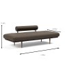 Innovation Living Rollo Styletto Single Day Bed With Pocket Sprung Mattress & Dark Oak Legs Fabric 2