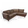 Mirepoix 3 + Corner Sofa With Chaise RHF Fabric B Measurements