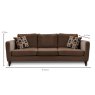 Mirepoix 3 Seater Sofa Fabric B Measurements