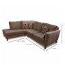 Mirepoix 3 + Seater Corner Sofa With Chaise LHF Fabric B Measurements