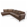 Mirepoix 4 + Seater Corner Sofa With Chaise LHF Fabric B Measurements