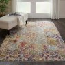 Ankara Global ANR06 Circle Rug 122cm x 122cm Ivory & Orange Multicoloured Lifestyle