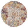 Ankara Global ANR06 Circle Rug 183cm x 183cm Ivory & Orange Multicoloured cut out