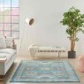 Ankara Global ANR17 Cricle Rug 122cm x 122cm Ivory & Light Blue Lifestyle