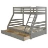 Solar Triple Bunk Bed With 2 Storage Drawers Light Grey Close Up