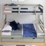 Solar Painted Triple/Dual Storage Bunk Bed Light Grey Straight On
