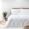 The Linen Yard Strand Washed Reversible Double Duvet Cover Set White/Grey