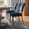 Khan Dining Chair Fabric Dark Blue