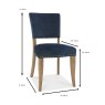 Khan Dining Chair Fabric Dark Blue Measurements