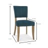 Khan Dining Chair Fabric Sea Green Measurements