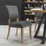 Khan Rustic Oak Dining Chair Upholstered Grey