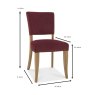 Khan Dining Chair Fabric Crimson Measurements