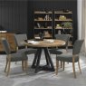 Khan Rustic Oak Dining Chair Upholstered Grey