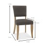 Khan Dining Chair Fabric Grey Measurements