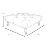 Chateauneuf Square Buttoned Footstool Fabric B Dimensions
