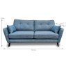 Mekong 3 Seater Sofa All Fabrics Measurements