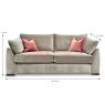 Loire 3 Seater Sofa All Fabrics Measurements